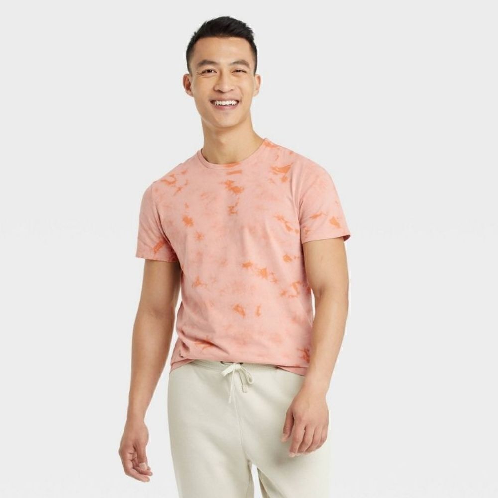 Goodfellow & co. men's pink orange tie dye t-shirt S
